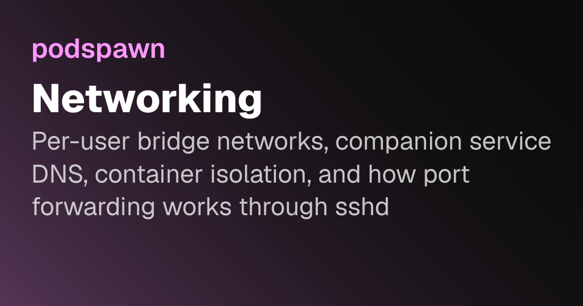 Networking | podspawn